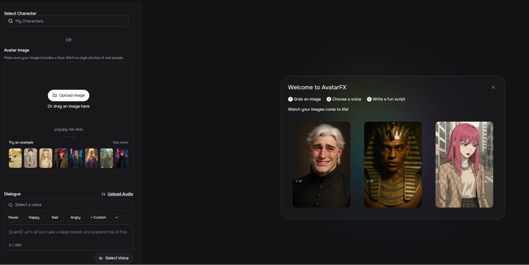 Character AI Bildfunktionen